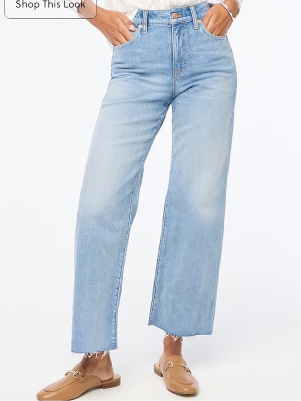 J Crew Factory Wide Leg Crop High Waist Jeans 26 / 2